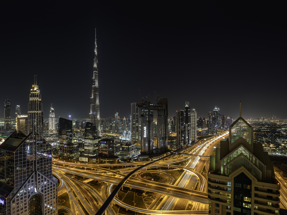 Dubai, UAE - Nighttime Cityscape photo